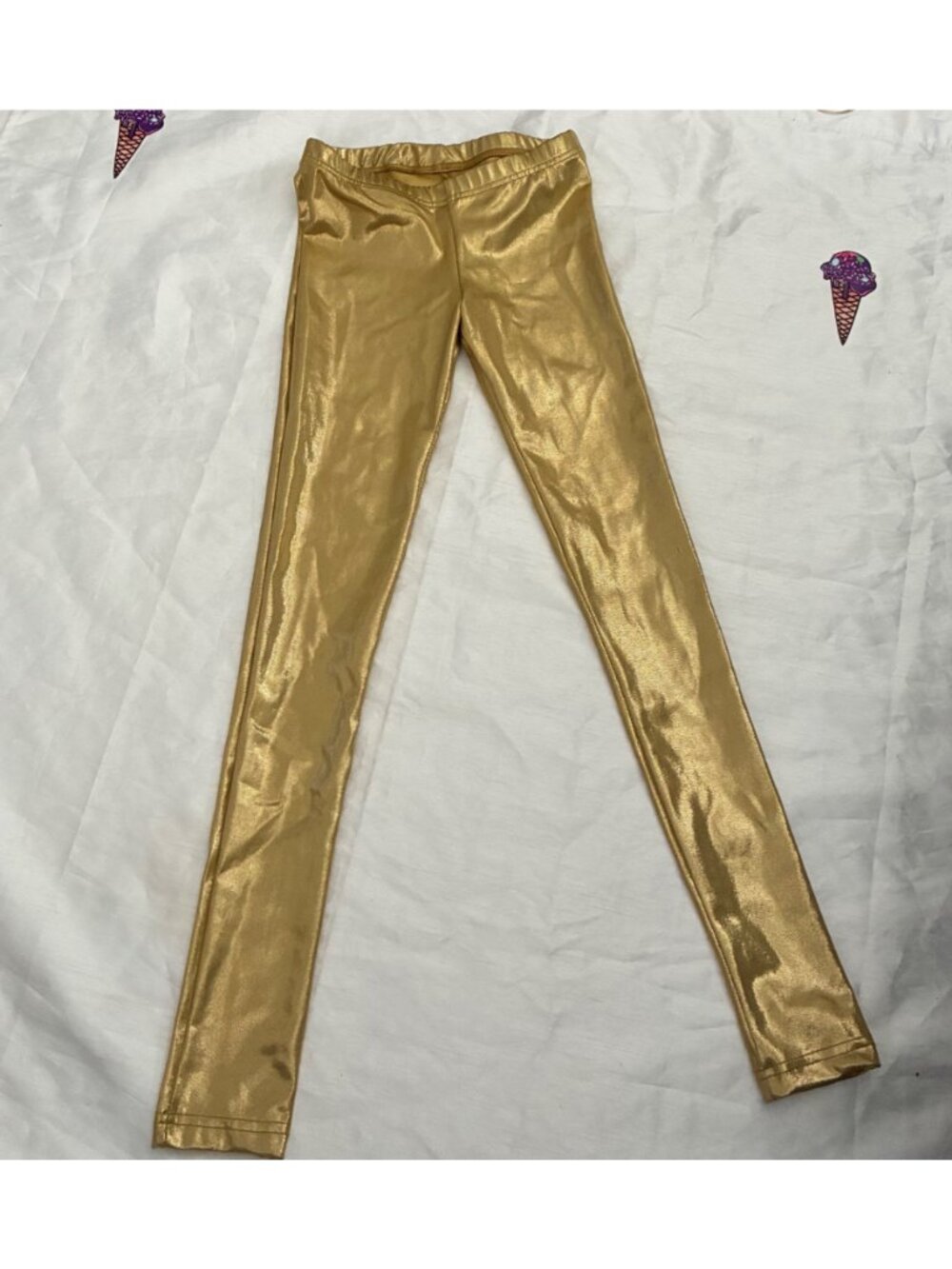 Balera Metallic Gold Dance Leggings Intermediate Child IC